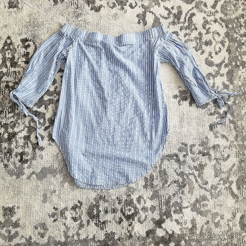 Blue off the shoulder top